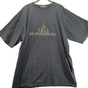 Princess Cruise Mens T-Shirt Black Size XXXL 100% Cotton St. Petersburg Imperfec